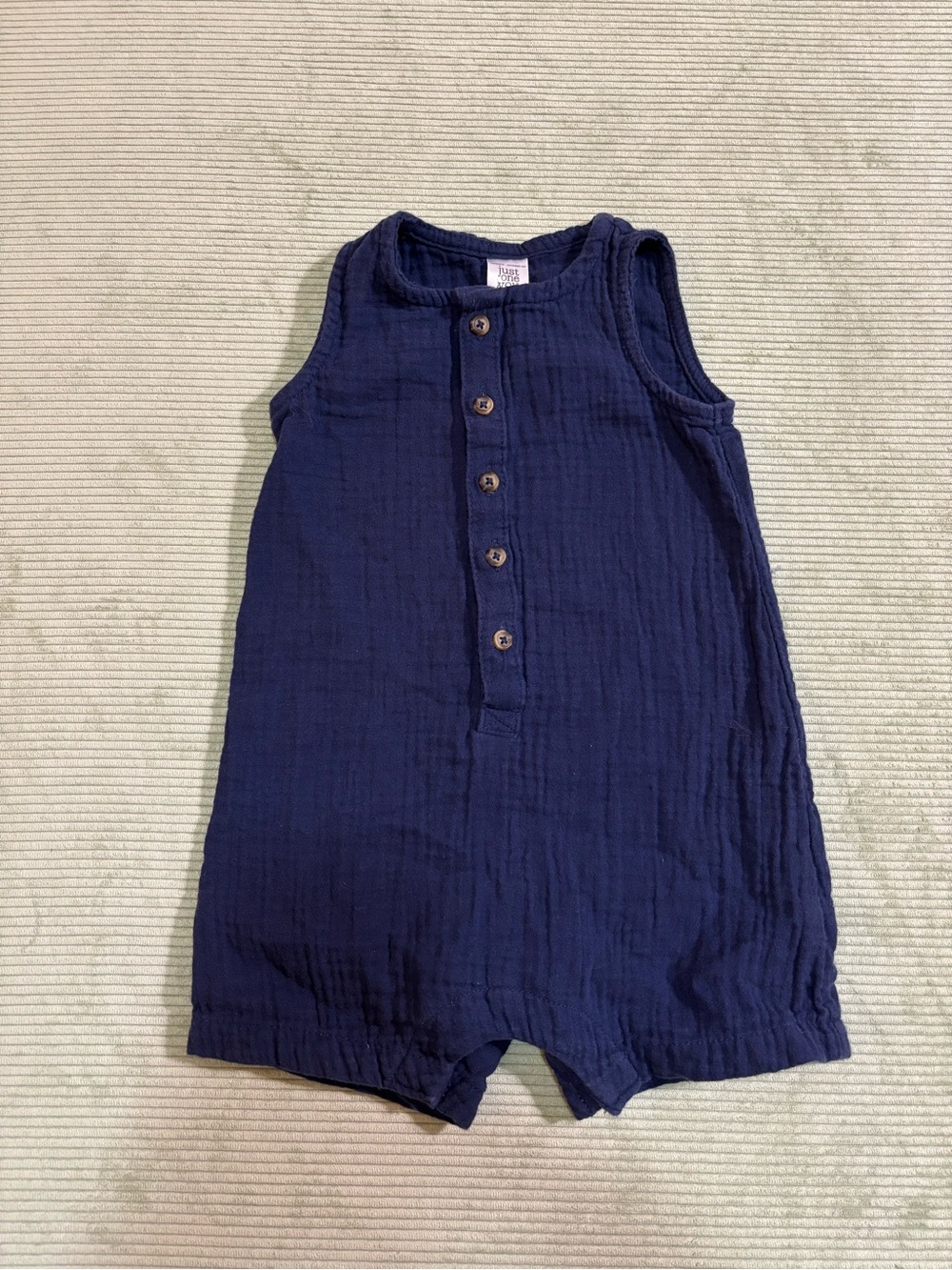 Carter's Navy Sleeveless Button-Front Romper
